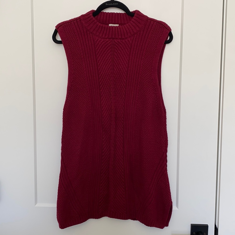 Talbots Burgundy Long Sweater Vest